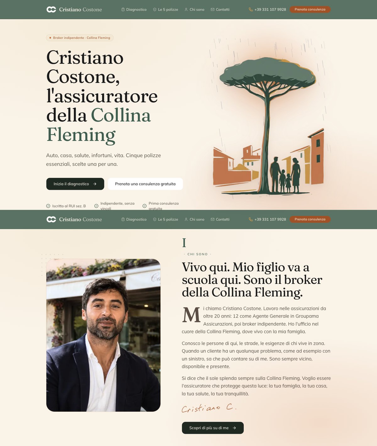 Sito di Cristiano Costone, broker assicurativo a Roma
