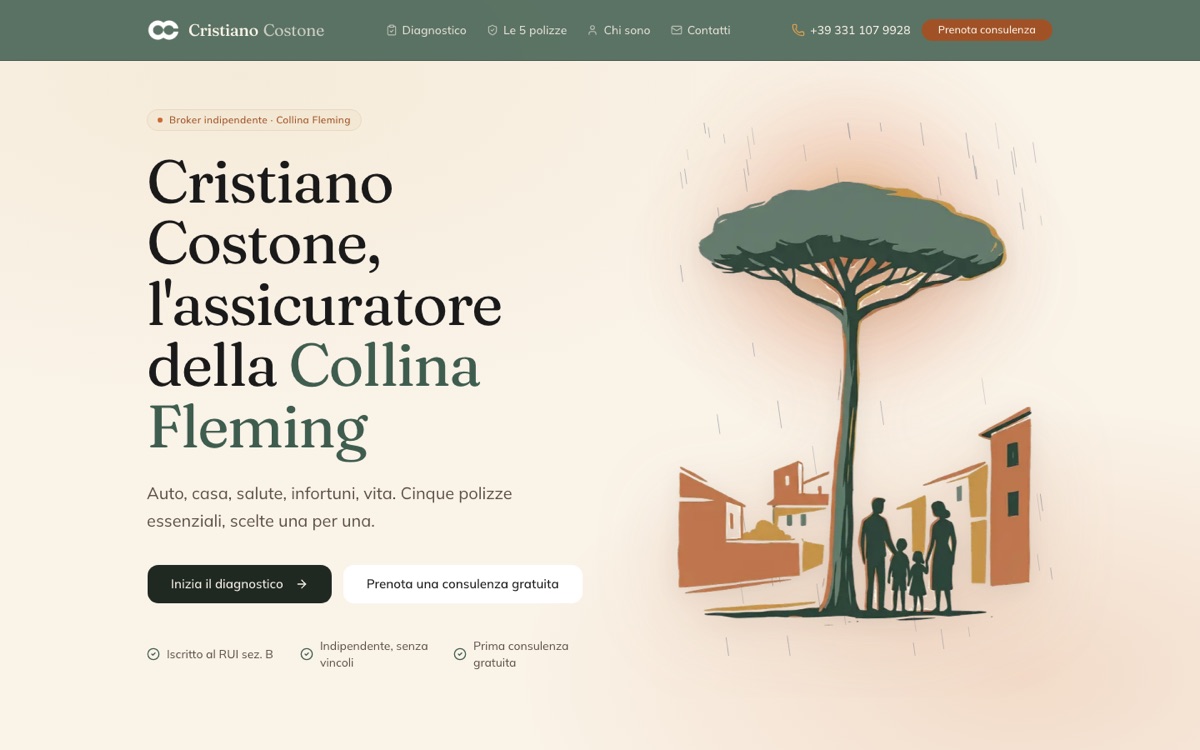 Site Assicuratore Fleming, cabinet d'assurances de quartier à Rome